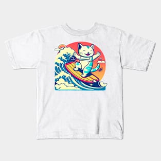 Lucky Cat Surf Adventure Kids T-Shirt
